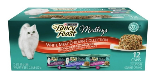 Comida Húmeda Gatos Fancy Feast Colección De Pollo Wmc 12pzs