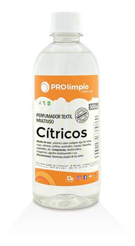 Perfumador Liquido Para Telas De Cítricos 500ml - Prolimpio