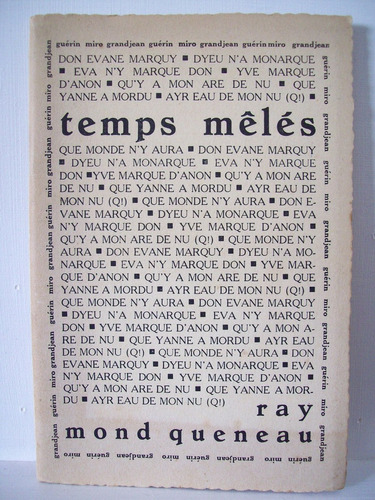 Adp Temps Meles N° 5-6 Queneau Raymond / Belgique 1953