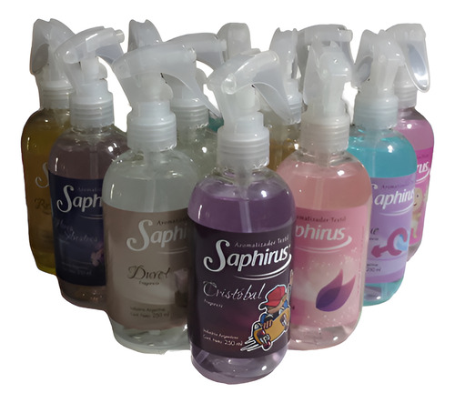 Aromatizante Saphirus Textil X 12 Unidades 250 Ml.