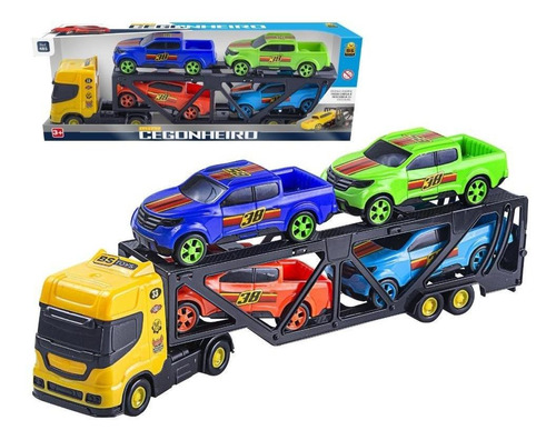 Mini Caminhão Cegonheiro Com Quatro Carrinhos Bs Toys - 485