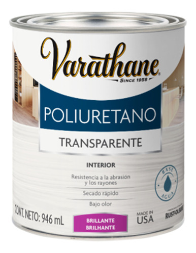 Barniz Poliuretano Brillante Varathane Base Agua 3.875l -1 G