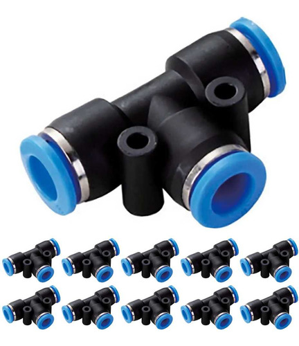 Conexão Pneumática União Em T 10mm ( Tee ) - Kit 10 Peças