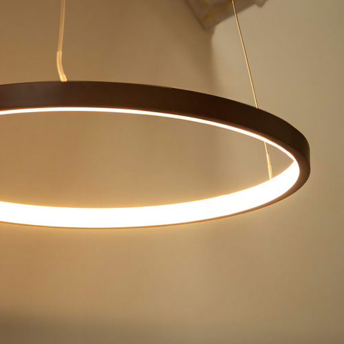 Lustre Pendente Anel Cobre 1 Arco 20w 40cm Led 127/220V St459