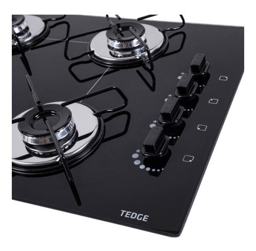 Fogão cooktop a gás Tedge TD113954 preto