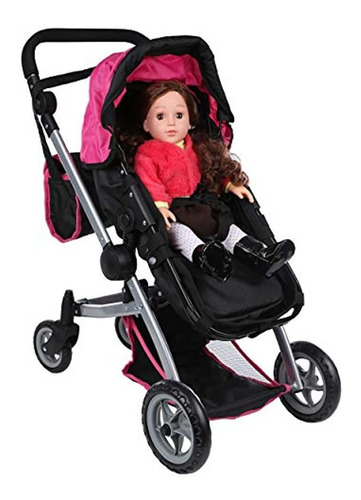 Carriola Para Muñeca Con Ruedas Giratorias, Negro Marca Pyle