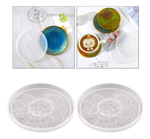 Molde De Silicona Para Posavasos De 2 Piezas, Moldes Para