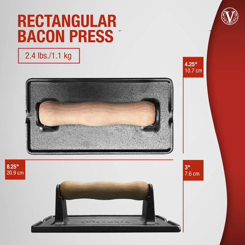Prensa De Carne Victoria Rectangular De Hierro Fundido Con M
