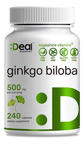 Ginkgo Biloba 500mg Por Porcion, 300 Capsulas, Suministro De