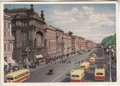 1956 Postal Sovietica Perpectiva Avenida En Leningrado Urss