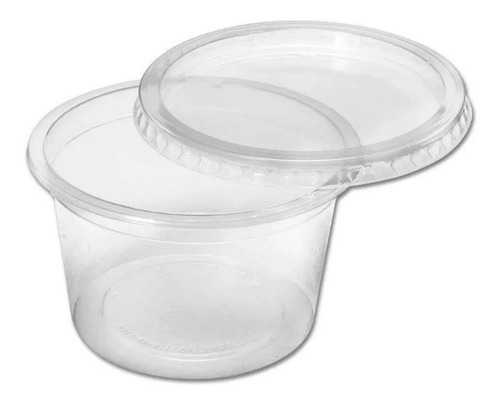 Imagen 1 de 10 de Kit Pote Con Tapa Plástico Descartable 500 Ml X 25 Copobras