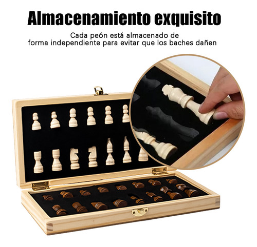 Tablero De Ajedrez De Madera Magnetismo Plegable