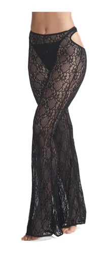 Pantalon encaje online negro