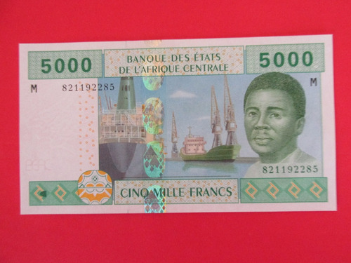 Billete Banco Africa Central  5.000 Francos Unc Escaso 