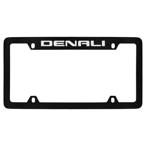 Gmc Denali Black Coated Metal Top Engraved License Plat...