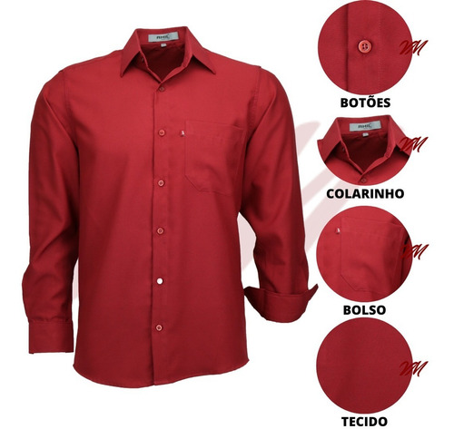 Imagem 1 de 3 de Camisa Masculina Não Amassa Possui Tamanhos Plus Size 832