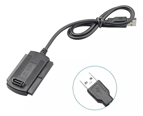 Sata Ide Cabo Adaptador Usb 2.0 Hd Conversor Fonte 3 Em 1 Cabo Sata/ide Usb