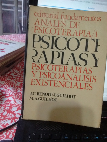 Psicoterapias Y Psicoanálisis Existenciales. Benoit/ Y Vs