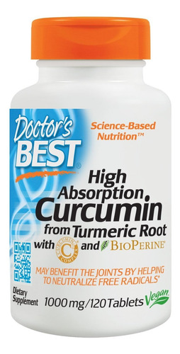 Doctor's Best Curcumin From 1000 Mg, 120 Tabletas
