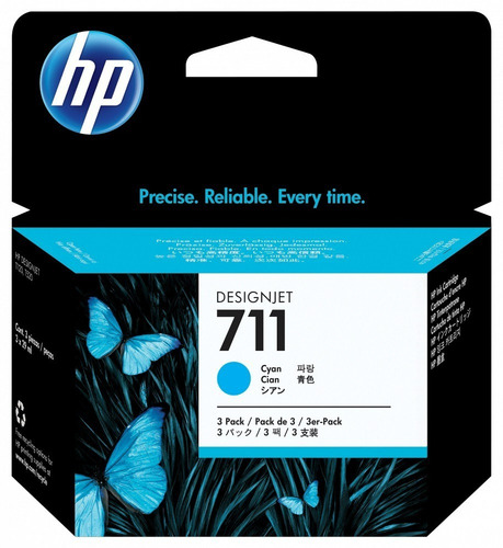 Hp 711 Cyan 3-pack 29ml Tinta Amplio Formato Cz134a