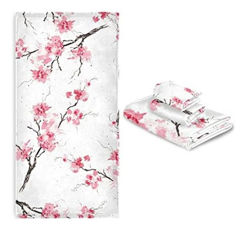 Pfrewn Cherry Blossoms Flowes Toallas Juego De 3 Acuarela Ro