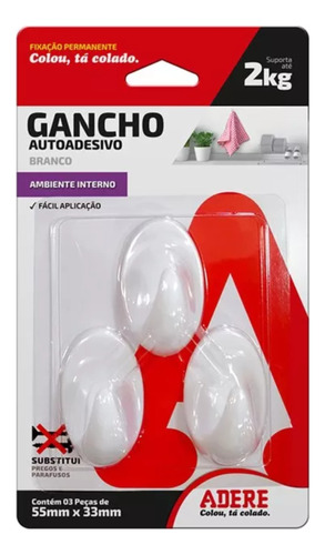 Percha Gancho Autoadhesivo 2kg Adere Excelente Calidad