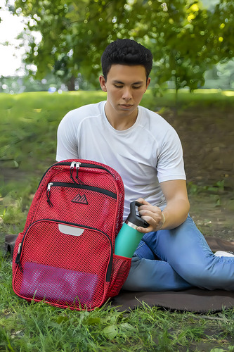 Mochila De Malla Summit Ridge Color Rojo