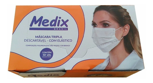 Imagem 1 de 1 de Medix Máscara Cirúrgica C/ Elástico C/50