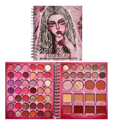 Paleta de sombras de noiva de Halloween Kevin & Coco 66 cores