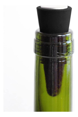 2 Tapón De Botella De Vino De Silicona Tapón De Negro