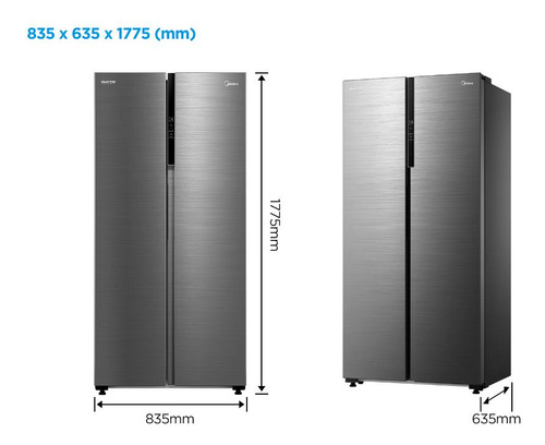 Refrigerador Midea Side By Side Inverter 17 P3 Con Wifi