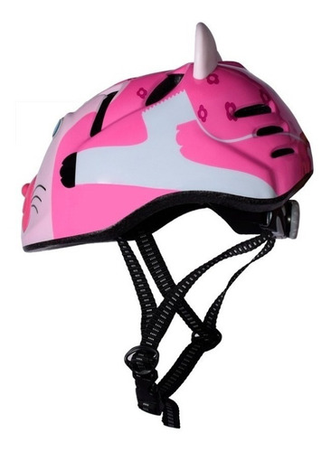 Casco Slp Niños Protección Bicicleta Rollers De Animales Color Rosa Talle M