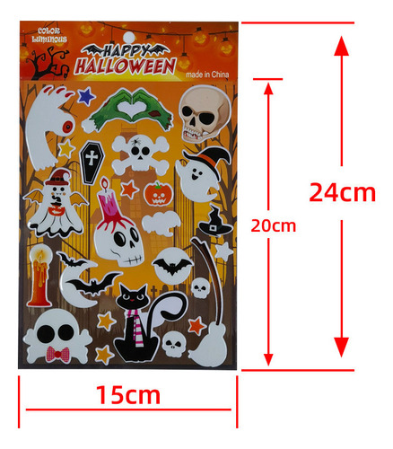 Nuevo Set De 4 Pegatinas De Halloween Que Brillan En La