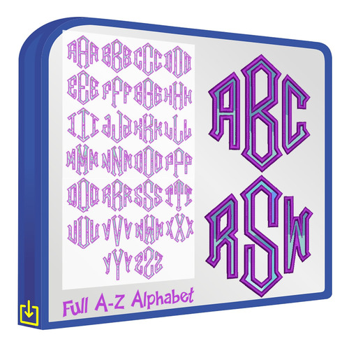 Abc Diamante Monograma Set Diseños Bordadoras Bordar Ropa