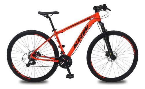 Bicicleta Aro 29 Krw Alum Shimano Tz 24vel Freio A Disco S60 Cor Laranja/preto