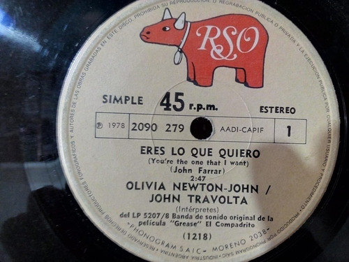 O.newton John/travolta - Eres Lo Que-vinyl (simple) 1978 Vg+