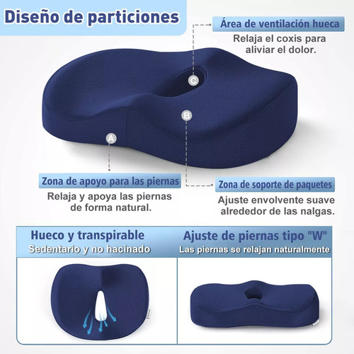Cojín del Asiento y Almohada Lumbar Kit Espuma de Memoria Respaldo Coche Oficin Color Negro