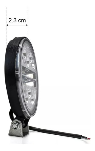 Faro Auxiliar Led Tunix 34 Led Auto Moto Luz Fija Y Estrobo