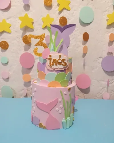 Torta Falsa Sirenas Animales Mar Torta Espuma Y Goma Eva