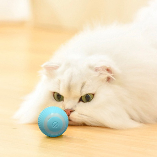 Bola de juguete electrónica interactiva para gatos Promo, recargable, color azul