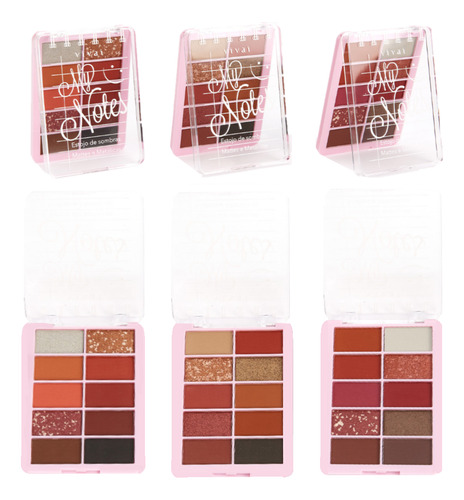 3 Paleta De Sombras My Notes 4062 - Kit Vivai Atacado J