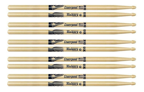 Kit 5 Pares Baqueta Hy 5b American Hickory 5bm Liverpool