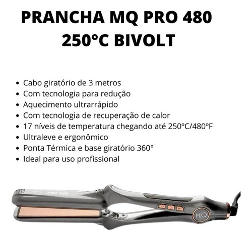 Prancha Mq Pro 480 250°c Bivolt