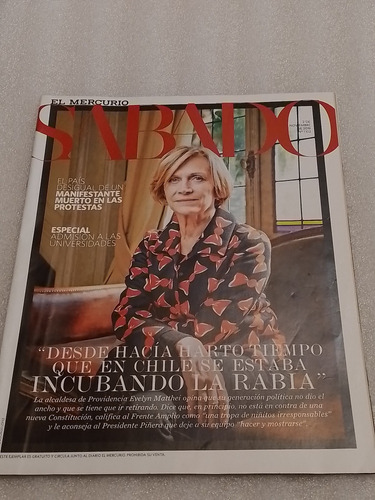 Revista Sábado El Mercurio 1102 2 Nov 2019 Evelyn Matthei