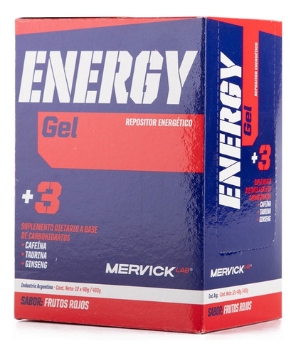 Gel Energético Mervick X48 Unidades Cafeína | Sales | Bcaa