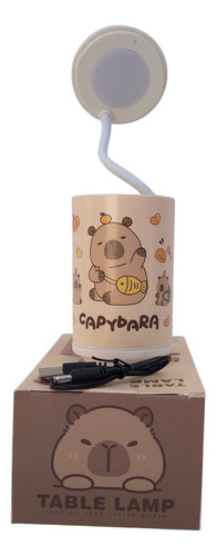 Lámpara De Escritorio Capibara Led Usb 21 Cm Beige
