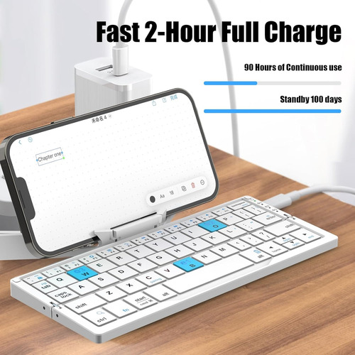 Teclado Bluetooth Mini Plegable Para Teléfonos De Tableta