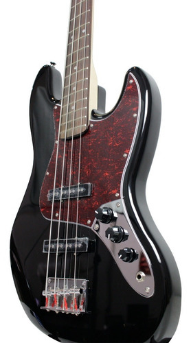 Bajo de 4 cuerdas Sx Bd1bk Jbass negro con bolsa, guía para la mano derecha, color negro, cantidad de cuerdas: 4
