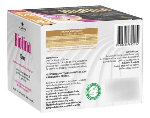 Suplemento Biotina Leve 120 Pague 90 La San Day