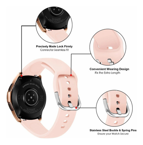 Correa Silicona Flat Para Smartwatch Foxbox P45 Bw0472 Rosa Claro 2.2 Cm